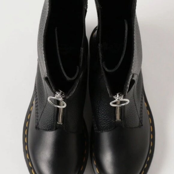 DR. MARTENS 1B99 FRONT ZIP MID CALF LEATHER BOOTS MSRP$270 Comfy & Stylish - Picture 14 of 16